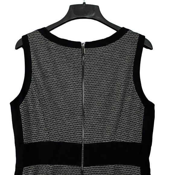 Tahari Womens Knit Dress Black Sleeveless Contrast Detail Office Career Size 12 - Picture 4 of 9